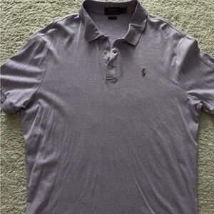 Polo Ralph Lauren Shirt Mens Large Classic Fit Short Sleeve Purple Cotton